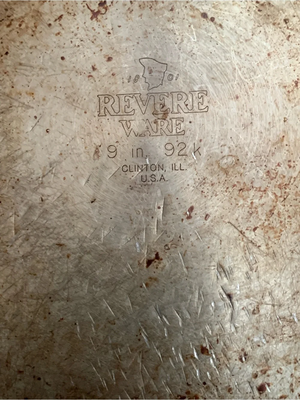 Revere Ware 1801 Stainless 9 In‎ Frying Pan Skillet Tri Ply Clinton IL Pan Only